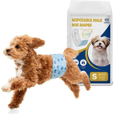 Male Nappies Pack of 26 S, Disposable Nappies with Wetness Indicator, Super A...