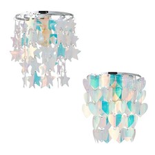 Easy Fit Lampshade Ceiling Pendant Light Shade Bedroom Iridescent Droplet Lights