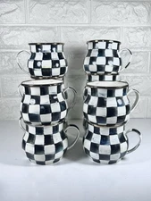 MacKenzie Childs Courtley Check Enamel Mug Excellent Unused Condition 10 avail