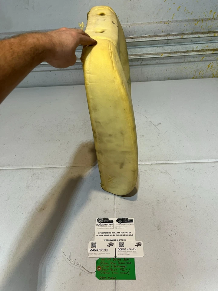 OEM 2006-2009 Dodge Ram 2500 3500 Quad Cab Driver or Passenger Seat Back Foam - Image 3 of 4