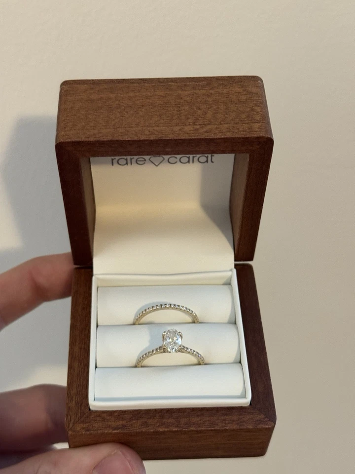 Engagement Ring and Wedding Band Set Lab Created - Image 3 of 4