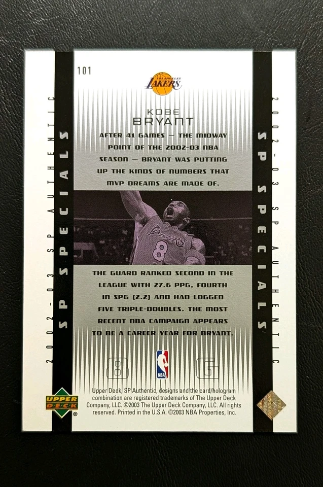 Kobe Bryant 2003 Upper Deck SP Authentic "SP SPECIALS" 200/2000 #101 - Image 2 of 3
