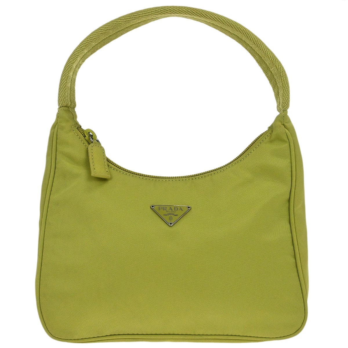 Prada Light Green Nylon Handbag 23 126366