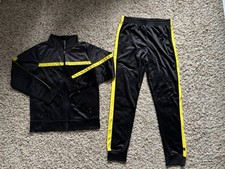 Boys Cheetah Set Of 2 Pieces Black Jacket And Jogger Pants Size XL 14/16 
