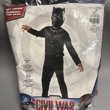 Black Panther Halloween Costume Child Size Medium 8-10 Mask And Jumpsuit
