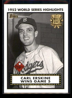 2002 Topps Carl Erskine Wins Game 5 #52WS-5 1952 World Series Highlights