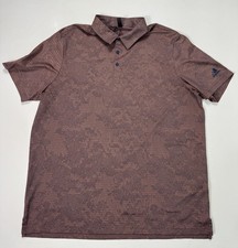 Adidas Performance Polo Shirt Men s 2XL Red Camo Golf Active Lightweight Sports