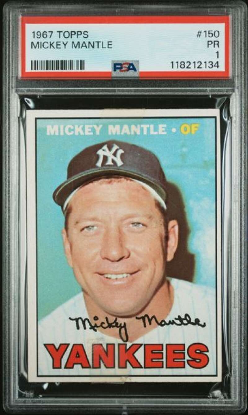 1967 Topps #150 Mickey Mantle PSA 1 New York Yankees  (2134)