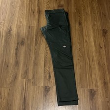 Dickies Men's Twill Work Pants 30x30 Olive Green Skinny Fit Flex Double Knee