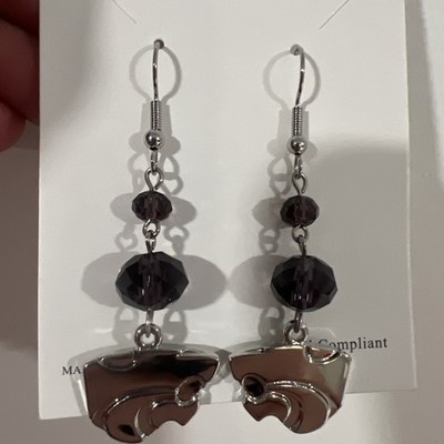KANSAS STATE WILDCATS NCAA TEAM LOGO DANGLE EARRINGS BY SANDOL