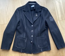Peter Hahn Damen Jacke, Trachtenjacke, Gr. 40, schwarz/silber, Wolle, Top!