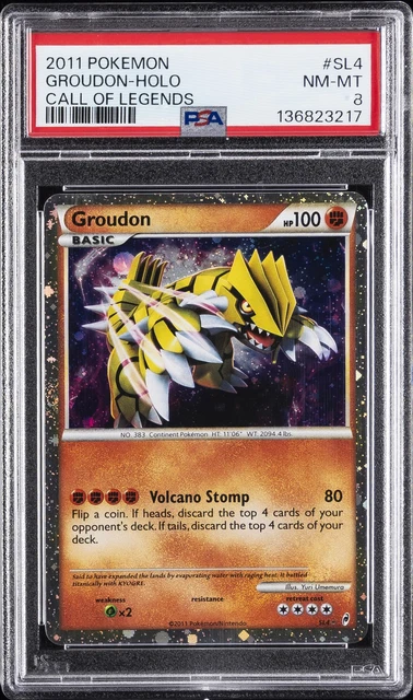 2011 POKEMON CALL OF LEGENDS #SL4 GROUDON-HOLO PSA 8