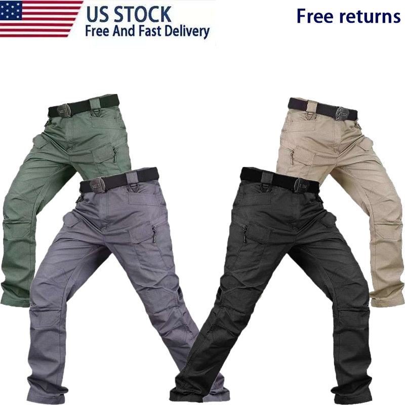 Tactical Mens Cargo Pants Waterproof Work Pants Hiking Combat Outdoor Trousers