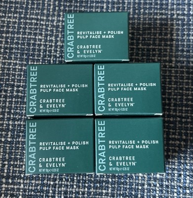 New Crabtree & Evelyn Revitalise + Polish Pulp Travel Size Face Mask - LOT OF 5