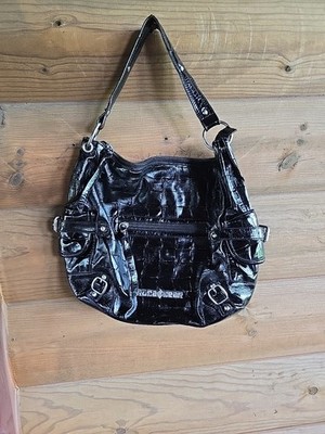 Rocawear Roca Wear Black Purse Shoulder Bag Logo Rhinestones Buckles