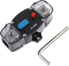 50A 12-48 Volt DC Self Recovery Circuit Breaker with Manual Reset Button for Aut
