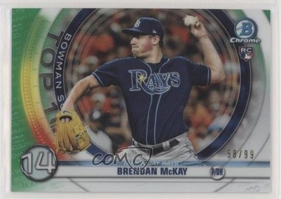 2020 Bowman Green Refractor 58/99 Brendan McKay #BTP-14 Rookie RC 0b3