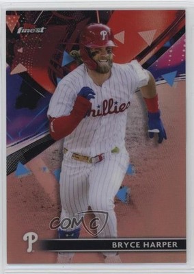 2021 Topps Finest Rose Gold Refractor 46/75 Bryce Harper #100 09if