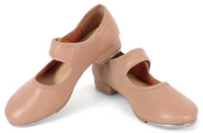 Sd Tech SO DANCA Tap Shoes Young Girl Size 12.5 S Beige Hook Latch Strap Rose