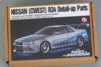 Hobby Design Nissan Cwest R34 124 Scale Detail Up Parts for Tamiya used