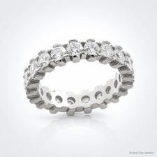 Sterling Silver Rhodium-Plated CZ Eternity Band
