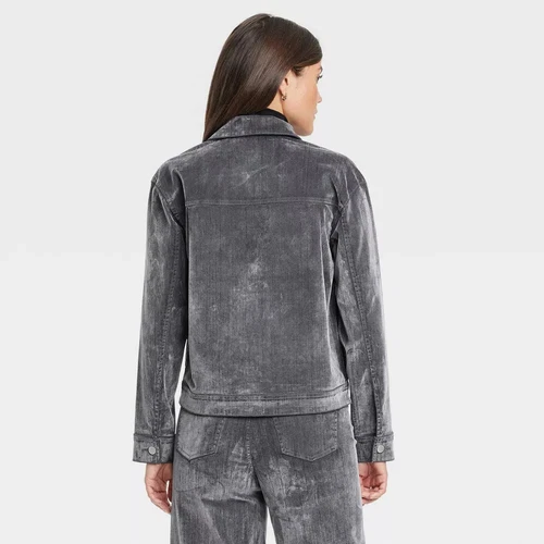 Women's Holiday Flocked Denim Jacket - Universal Thread