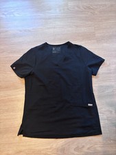 Figs Women  s Medium Casma Black Scrub Top Technical Collection Nurse Hospital