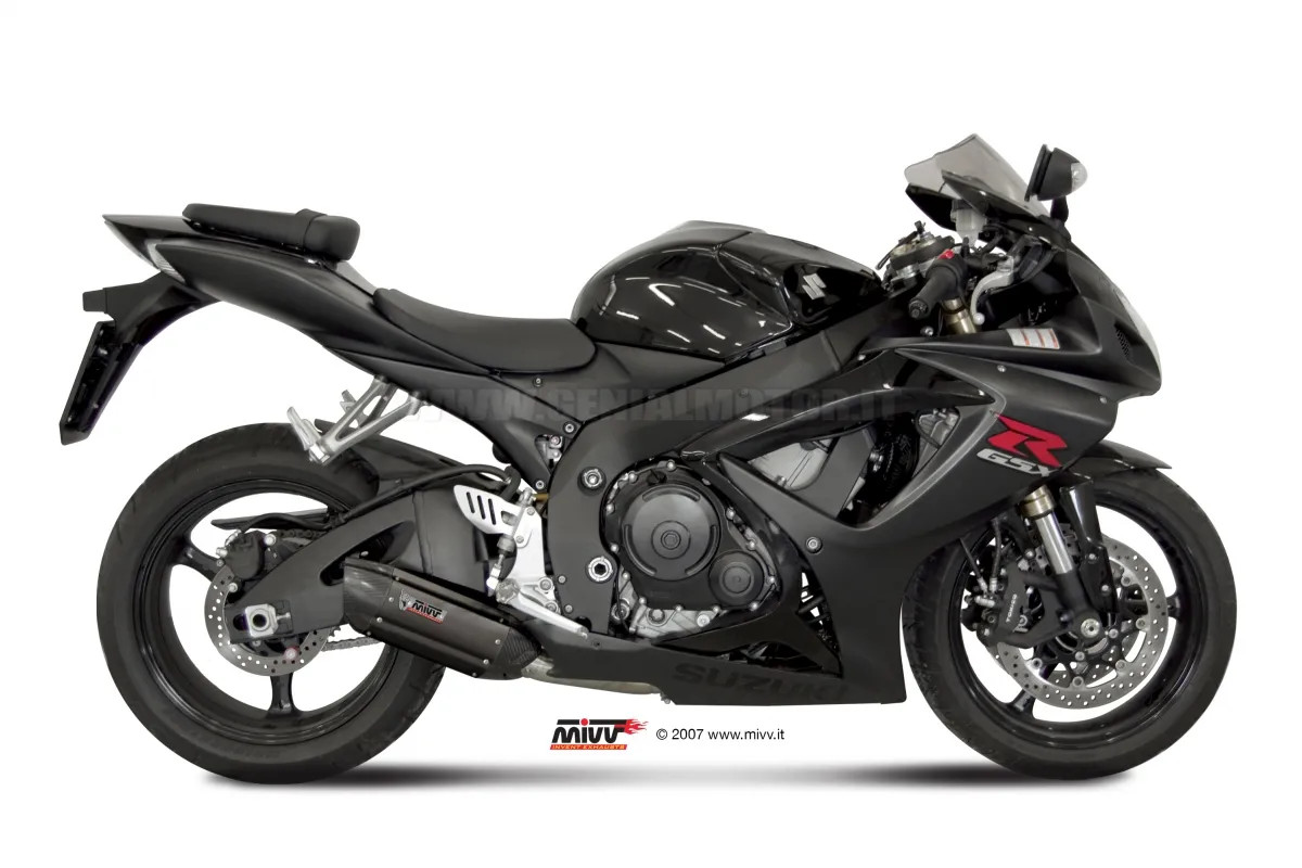 Mivv Exhaust Muffler Suono Black Stainless Steel Suzuki Gsx-R 600 2006 > 2007