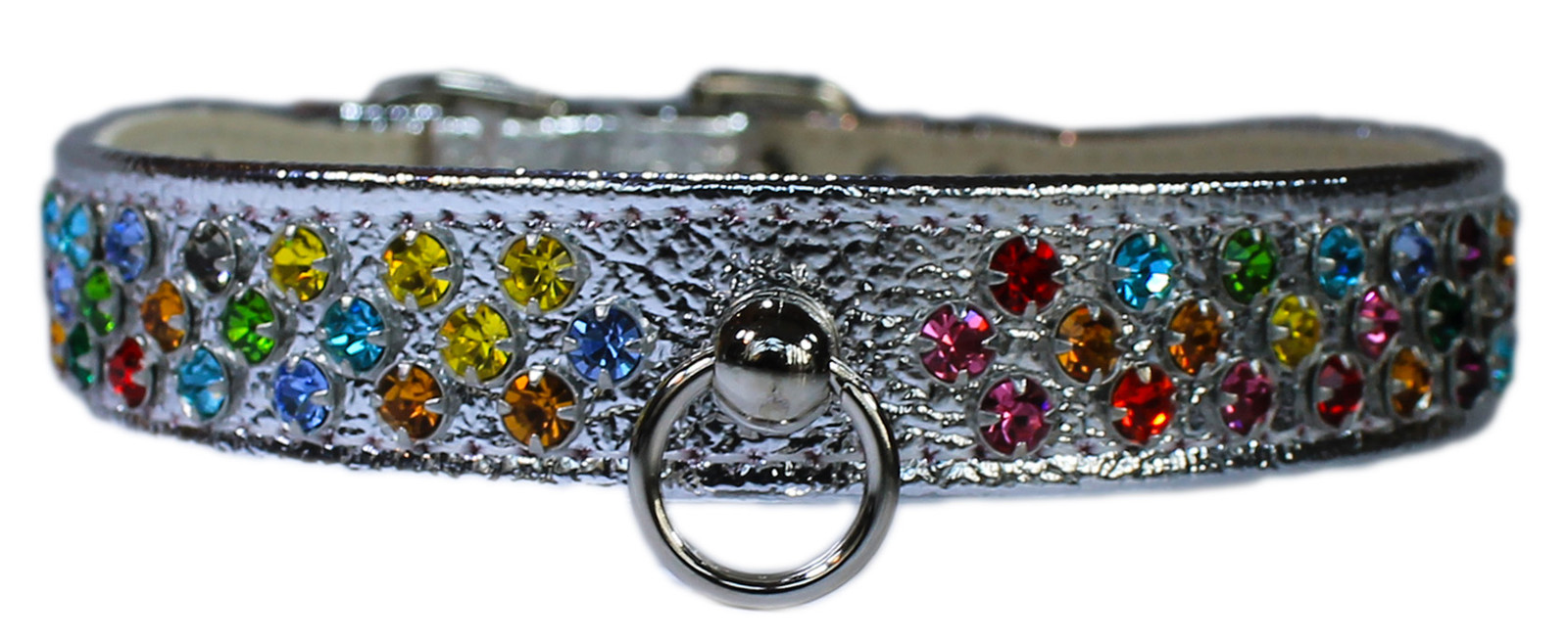 Diamante Dog Collars. Waterfall Crystal Jewel Collars.SILVER 12"22