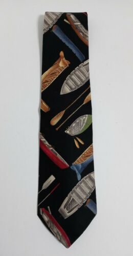 Vintage Tango by Max Raab Men's Tie Nautical Rowboats Boats 58” Cotton - Picture 3 of 8