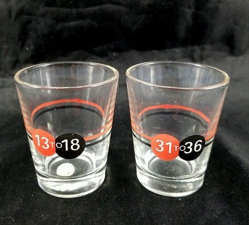 Vintage Numbered Shot Glasses / Barware #s 13/18 & 31/36. - Bild 1 von 4