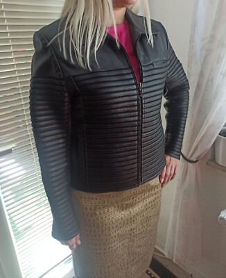 Nappaleder Echte Leder Jacke Lederjacke Blaser 40 Schwarz Damen Biker Wie Neu A