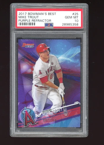 2017 Bowmans Best Mike Trout Purple Refractor 081/250 PSA 10 Angels