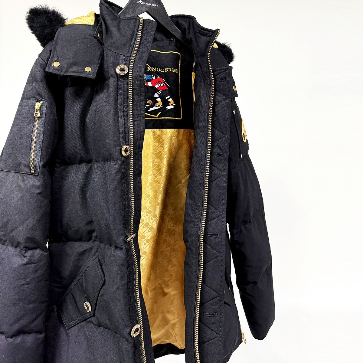 NEW* Men Moose Knuckles GOLD SERIES SHEARLING 3Q JACKET Black
