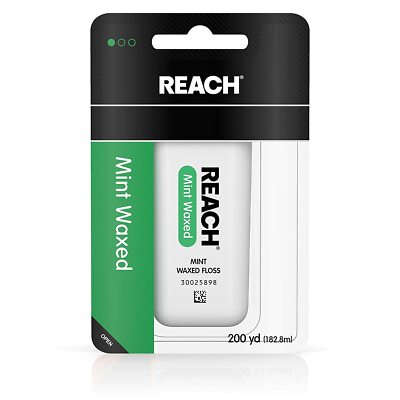 Johnson & Johnson Reach Mint Waxed Dental Floss,  200 Yd  Count 