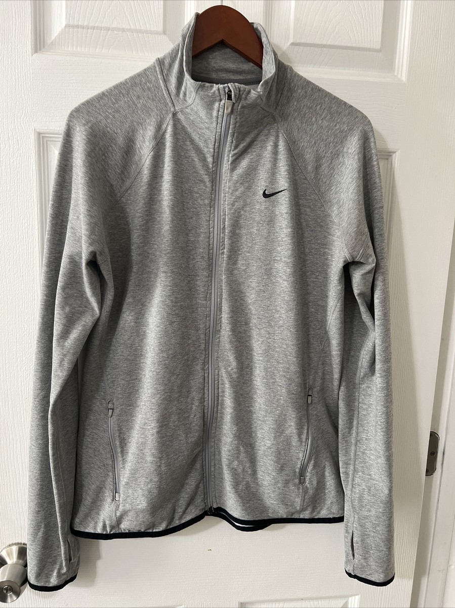 Nike Dri-Fit Full Zip Jacket Women's XL Gray Athletic Cotton