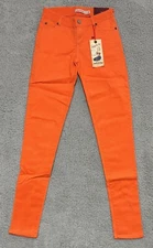 Judy Blue Cotton Twin Skinny Pants Womens 0 Skinny Orange JB8512 NEW 24x30