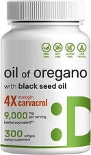 Oregano Oil 9000mg 300gels Contains Carvacrol mediterranean and wild Harvest