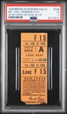 1948 JACKIE ROBINSON 2HITS/2B/STOLEN BASE #40 PEE WEE REESE HR#32 TICKET🎟️PSA 5