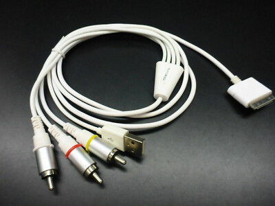 für Apple Composite AV Audio Video Cable to TV USB Charger Connector 30-Pin Dock