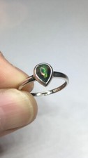 77B-50ct Genuine Ethiopian Welo Opal set in a925 Sterling Silver Size 8 Ring
