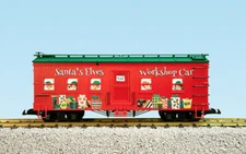 USA Trains R18302 Holiday CHRISTMAS Car Santa's Elves Workshop Red Boxcar 2021
