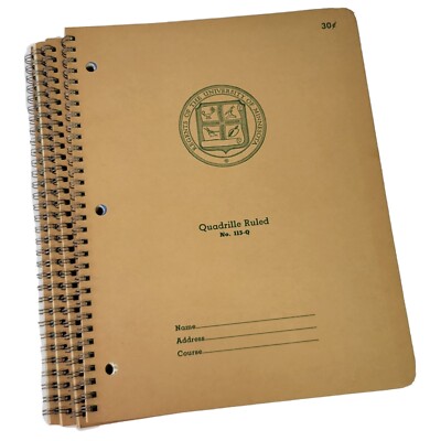 Regents of the University of Minnesota 4 Quadrille Rule Books 50 Sheets each Vtg
