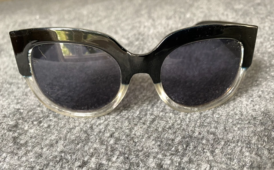 Vintage Betsy Johnson Sunglasses Black And Clear Frame with Iconic Heart 1875174 - Image 2 of 4