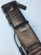 Vincitore Genuine Leather Embossed Croc Black Dark Brown 2 Butt 4 Shaft 2X4
