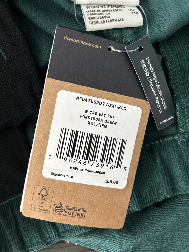 North Face женщин шнур легко брюки широкие ноги пондероза зеленый размер 2XL новый с Ярлыками - Изображение 3 из 4