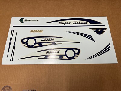 Ladies Monark Super Deluxe 26'' Womens Bicycle Complete Blue & Gold Decal Set