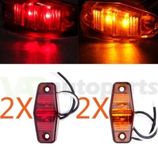 4pcs LED Light Red/Amber Surface Mount Clearance Universal Side Marker Trailer