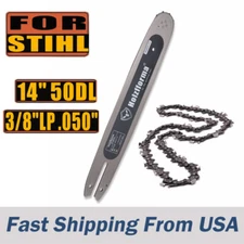 14inch Guide Bar Saw Chain Combo 3/8"LP .050" 50DL For Stihl MS200T MS170 MS180