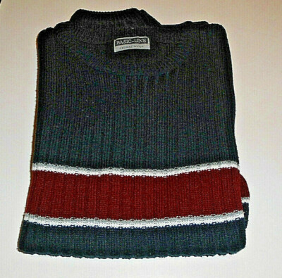 Pullover,Strick,Sweater,Herren,Basic-Line,Langarm,warm,Gr.48/50,schwarz-Muster